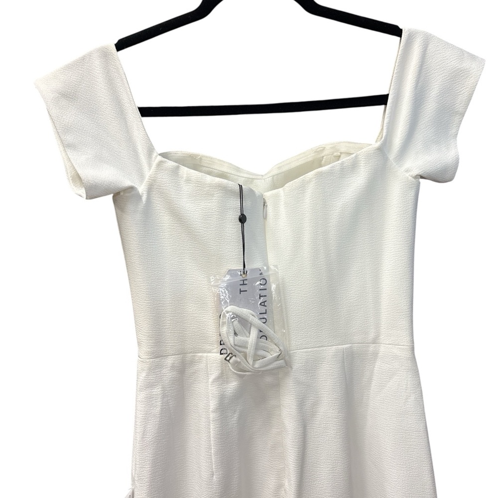 NWT Dress the Population Bailey Off Shoulder Bodycon Midi Dress White Size S - Picture 9 of 9